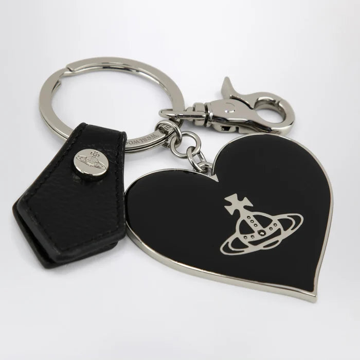 Vivienne Westwood - Mirror Heart Orb heart keyring in iron, black Brand Apparel & Accessories > Jewelry U