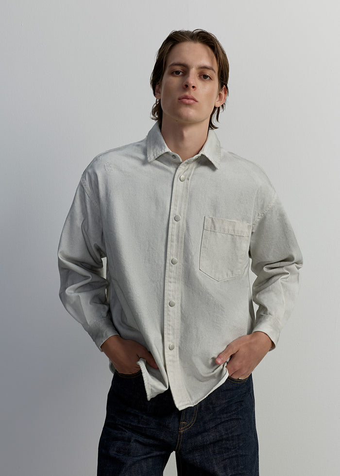 WHITE DENIM SHIRT