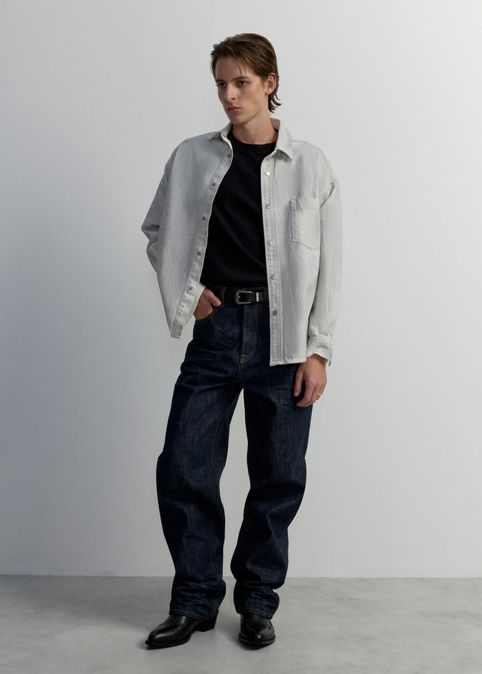 WHITE DENIM SHIRT