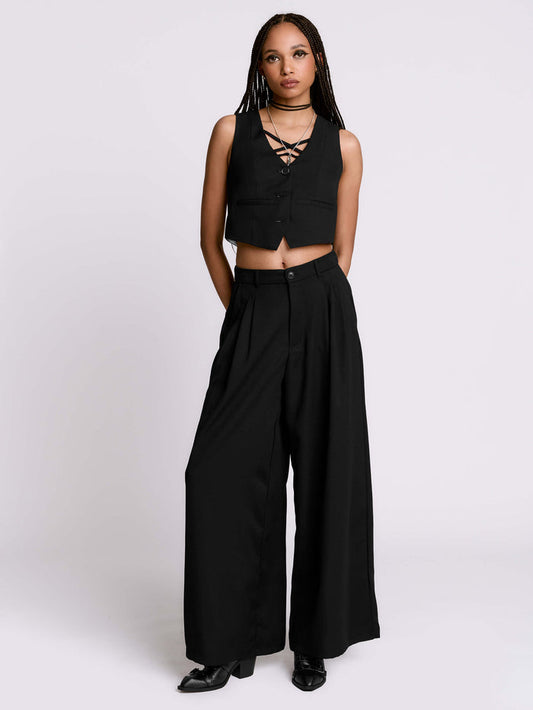 WIDE LEG CORPORATE GOTH TROUSERS