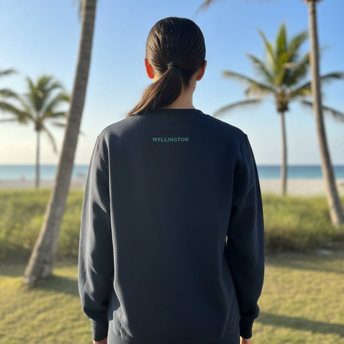 ladies navy wef sweatshirt back