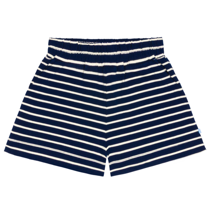women's navy and cream stripe short