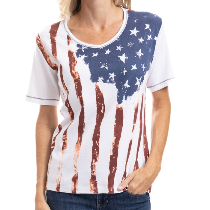 Women's Old Glory V-Neck T-Shirt - The Flag Shirt