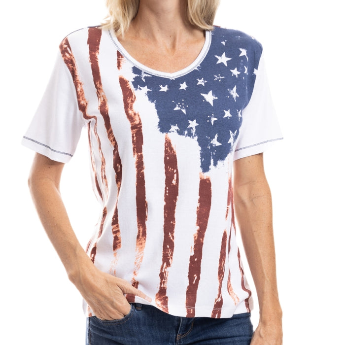 Women's Old Glory V-Neck T-Shirt - The Flag Shirt