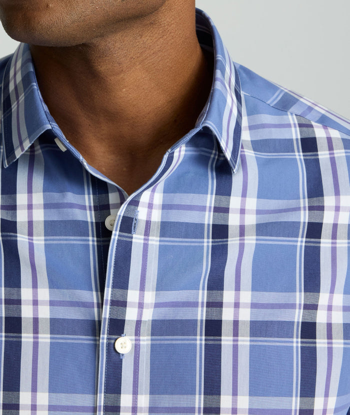 Model is wearing UNTUCKit Wrinkle-Free Bosca Shirt.