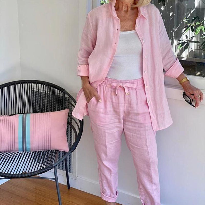 Zélie - Ensemble Chemise et Pantalon en Coton et Lin