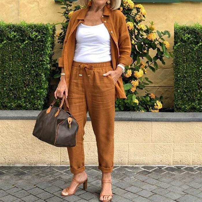 Zélie - Ensemble Chemise et Pantalon en Coton et Lin