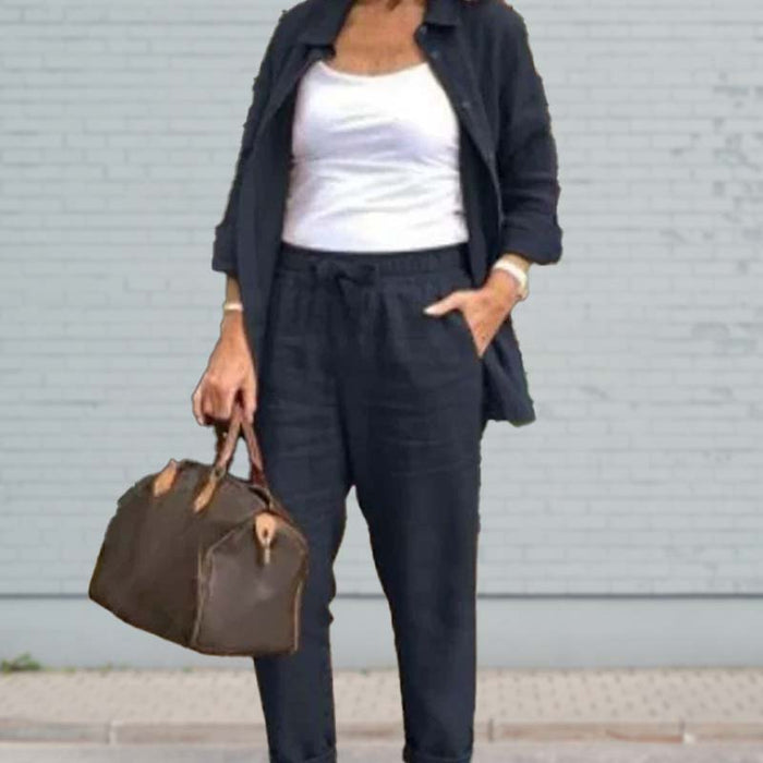 Zélie - Ensemble Chemise et Pantalon en Coton et Lin