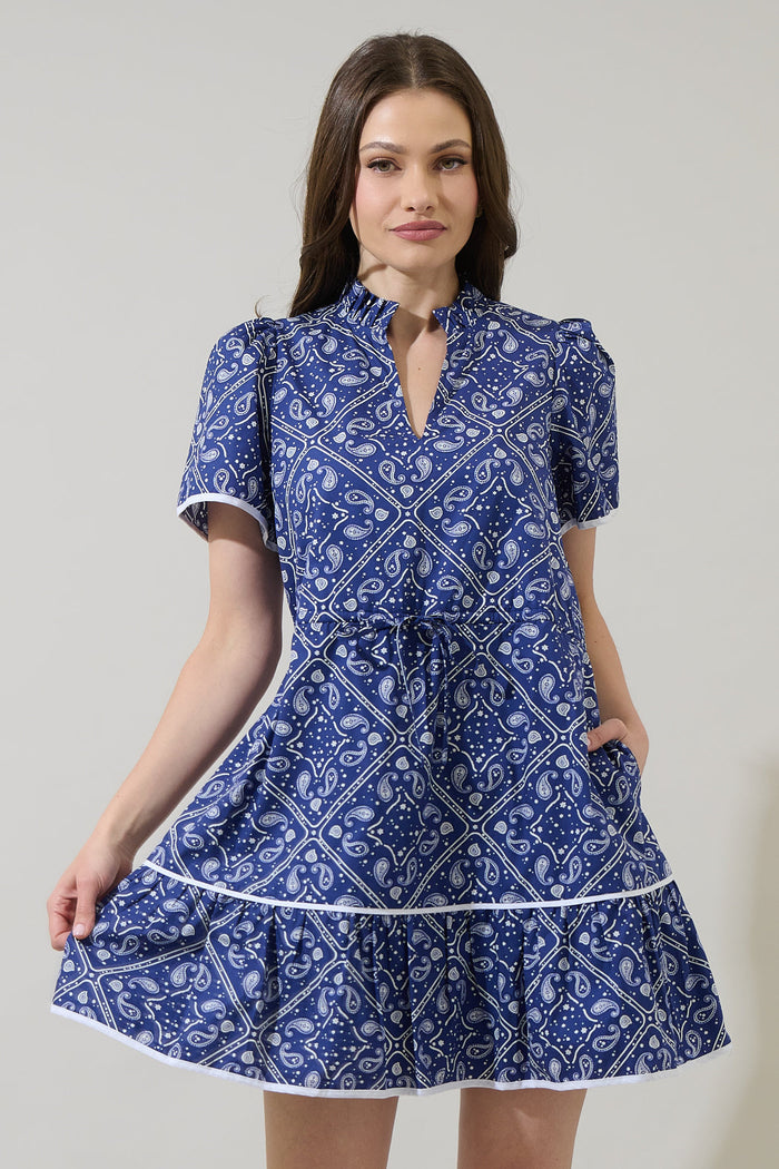 Zenira Paisley Jazlene Shift Mini Dress